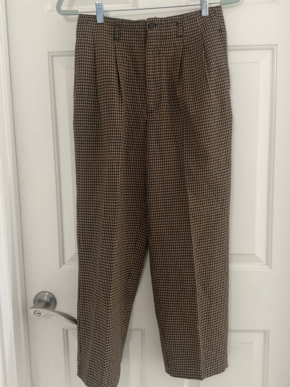 Vintage 90’s Roberto Orsini Brown and Black Houndstooth High Waisted Trousers